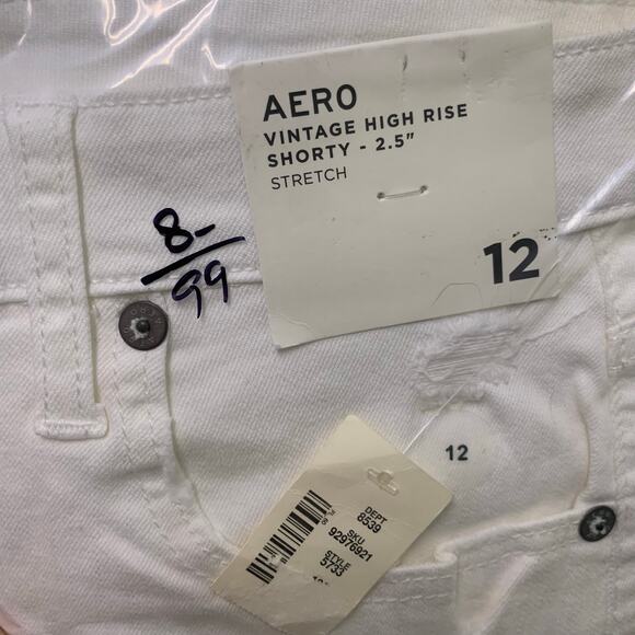 NEW Aeropostale Size 12 Distressed Vintage High Rise Shorty Shorts Stretch - Picture 12 of 12